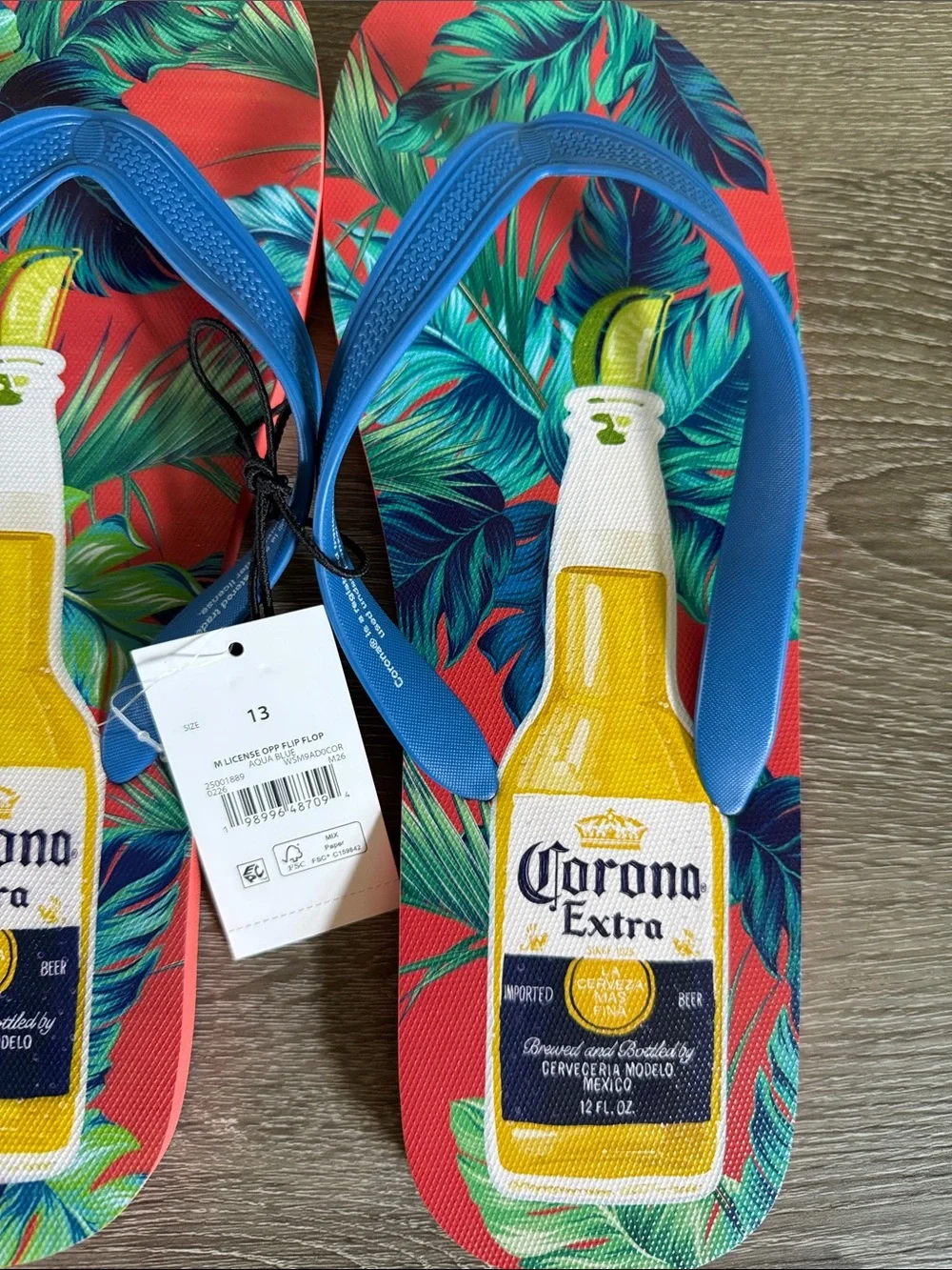 Tropical Blue Flip Flop Sandals